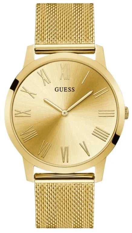 Guess Richmond Gold Dial Gold Mesh Bracelet Watch for Men - W1263G2 Buy Now By Guess