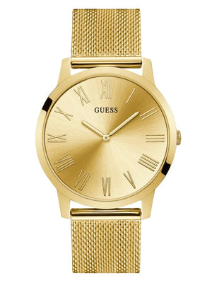 Guess Richmond Gold Dial Gold Mesh Bracelet Watch for Men - W1263G2 Buy Now By Guess