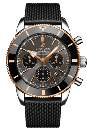 Breitling Superocean Heritage B01 Chronograph 44 Black Dial Black Mesh Bracelet Watch for Men - UB01621A1M1S1 Buy Now By Breitling