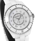 Chanel J12 Diamonds Mother of Pearl White Dial White Steel Strap Watch for Women - J12 H5704 Buy Now By Chanel