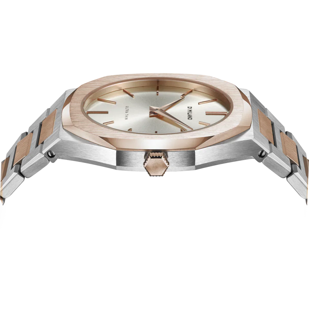 D1 Milano Ultra Thin Silver Dial Two Tone Strap Watch for Women - D1-UTBJ01 Authentic Buy Shop Now