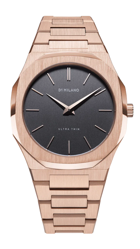 D1 Milano Ultra Thin Grey Dial Gold Steel Strap Watch for Men - D1-UTBJ08 Authentic Buy Shop Now