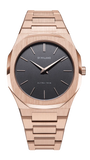 D1 Milano Ultra Thin Grey Dial Gold Steel Strap Watch for Men - D1-UTBJ08 Authentic Buy Shop Now