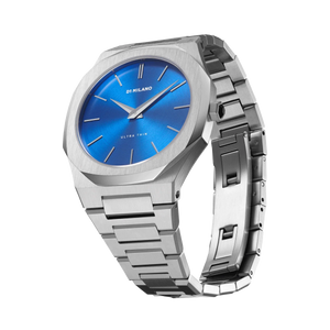 D1 Milano Ultra Thin Blue Dial Silver Steel Strap Watch for Men - D1-UTBJ09 Authentic Buy Shop Now