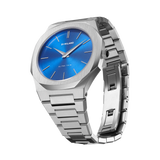 D1 Milano Ultra Thin Blue Dial Silver Steel Strap Watch for Men - D1-UTBJ09 Authentic Buy Shop Now