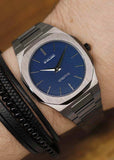D1 Milano Ultra Thin Blue Dial Gray Steel Strap Watch for Men - D1-UTBJ12 Authentic Buy Shop Now
