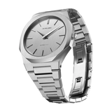 D1 Milano Ultra Thin Linen White Dial Silver Steel Strap Watch for Unisex - D1-UTBJ23 Authentic Buy Shop Now