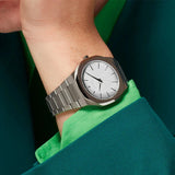 D1 Milano Ultra Thin Linen White Dial Silver Steel Strap Watch for Unisex - D1-UTBJ23 Authentic Buy Shop Now