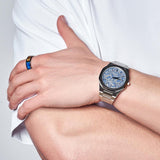 D1 Milano Ultra Thin Olympic Blue Dial Silver Steel Strap Watch for Men - D1-UTBJ35 Authentic Buy Shop Now