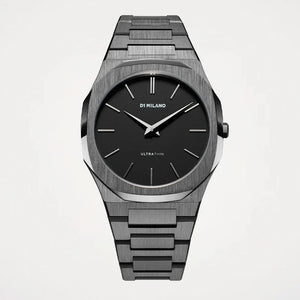 D1 Milano Ultra Thin Re-Gun Black Dial Gray Steel Strap Watch for Men - D1-UTBJ41 Authentic Buy Shop Now
