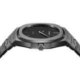 D1 Milano Ultra Thin Re-Gun Black Dial Gray Steel Strap Watch for Men - D1-UTBJ41 Authentic Buy Shop Now