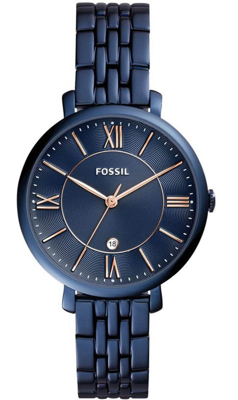 Fossil Jacqueline Blue Dial Blue Steel Strap Watch for Women - ES4094 Buy Now By Fossil