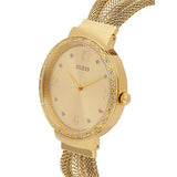 Guess Chiffon Gold Dial Gold Mesh Bracelet Watch For Women - W1083L2 Buy Now By Guess
