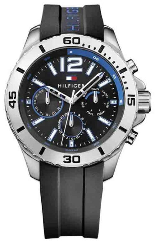 Tommy Hilfiger Sport Multifunction Black Dial Black Rubber Strap Watch for Men - 1791143 Buy Now By Tommy Hilfiger