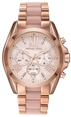 Michael Kors Bradshaw Chronograph Pink Dial Two Tone Steel Strap Watch For Women - MK6830 Buy Now By Michael Kors