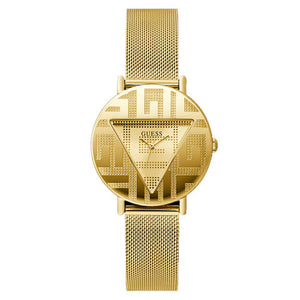 Guess Iconic Quartz Gold Dial Gold Mesh Bracelet Watch For Women - GW0527L2 Buy Now By Guess