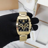 Versace Dominus Chronograph Black Dial Gold Steel Strap Watch For Men - VE6H00523 Buy Now By Versace