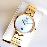 Emporio Armani Arianna Mother of Pearl Dial Gold Steel Strap Watch For Women - AR11198 Buy Now By Emporio Armani