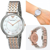 Emporio Armani Gianni T Bar Mother of Pearl Dial Two Tone Steel Strap Watch For Women - AR2508 Buy Now By Emporio Armani