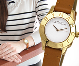 Marc Jacobs Mini Blade White Dial Brown Leather Strap Watch for Women - MBM1219 Buy Now By Marc Jacobs
