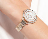 Swarovski Crystalline Aura White Dial Two Tone Mesh Strap Watch for Women - 5644075 Buy Now By Swarovski