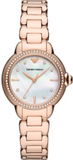 Emporio Armani Aira Three Hand Mother of Pearl Dial Rose Gold Steel Strap Watch For Women - AR11523 Buy Now By Emporio Armani