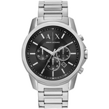 Armani Exchange Banks Chronograph Black Dial Silver Steel Strap Watch For Men - AX1720 Buy Now By Armani Exchange