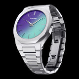 D1 Milano Ultra Thin Chromo Purple Sync Dial Silver Steel Strap Watch for Women - D1-UTBJ43 Authentic Buy Shop Now