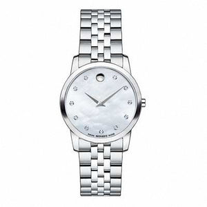 Movado Museum Classic Mother of Pearl Dial Silver Steel Strap Watch For Women - 0606612 Buy Now By Movado