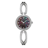 Bulova Crystal Black Mother of Pearl Dial Silver Steel Strap Watch for Women - 96L224 Buy Now By Bulova