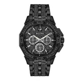 Bulova Octova Chronograph Black Crystal Dial Black Steel Strap Watch for Men - 98C134 Buy Now By Bulova