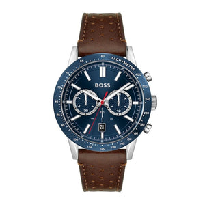 Hugo Boss Allure Blue Dial Brown Leather Strap Watch for Men - 1513921 Buy Now By Hugo Boss