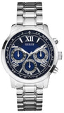 Guess Horizon Chronograph Quartz Blue Dial Silver Steel Strap Watch for Men - W0379G3 Buy Now By Guess