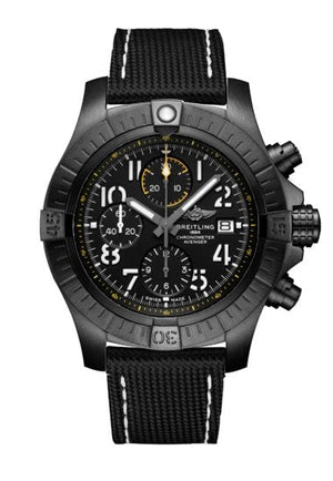 Breitling Avenger Chronograph 45mm Night Mission Black Dial Black Nylon Strap Watch for Men - V13317101B1X1 Buy Now By Breitling