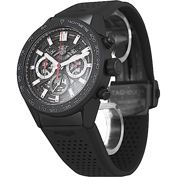 Tag Heuer Carrera Automatic Chronograph Black Dial Black Rubber Strap Watch for Men - CBG2A90.FT6173 Buy Now By Tag Heuer