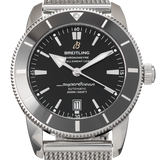 Breitling Superocean Heritage B20 Automatic 46 Black Dial Silver Mesh Bracelet Watch for Men - AB2020121B1A1 Buy Now By Breitling