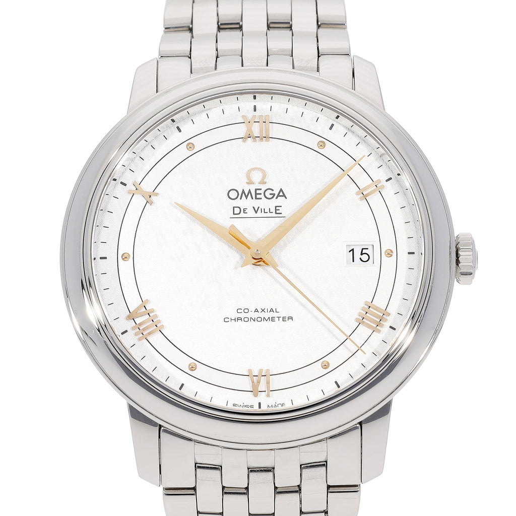 Omega De Ville Prestige Co Axial Silver Dial Silver Steel Strap Watch for Men - 424.10.40.20.02.004 Buy Now By Omega