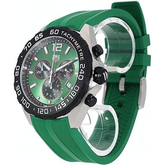 Tag Heuer Formula 1 Chronograph Green Dial Green Rubber Strap Watch for Men - CAZ101AP.FT8056 Buy Now By Tag Heuer