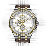 Maurice Lacroix Aikon Chronograph White Dial Brown Leather Strap Watch For Men - AI1018-PVY11-132-1 Buy Now By Maurice Lacroix