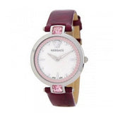 Versace Olympo Crystal Gleam White Dial Purple Leather Strap Watch for Women - VAN010016 Buy Now By Versace
