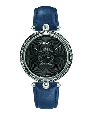 Versace Palazzo Empire Black Dial Blue Leather Strap Watch for Women - VCO080017 Buy Now By Versace