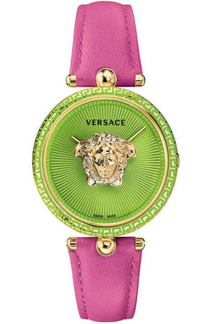 Versace Palazzo Empire Green Dial Pink Leather Strap Watch for Women - VCO150017 Buy Now By Versace