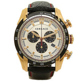 Versace V-Ray Chronograph White Dial Black Leather Strap Watch for Men - VDB040014 Buy Now By Versace