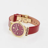 Versace Greca Meander Red Dial Red Leather Strap Watch for Women - VELW00320 Buy Now By Versace
