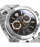Versace Aion Chronograph Black Dial Silver Steel Strap Watch For Men - VE1D01019 Buy Now By Versace