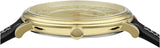 Versace V-Circle Manifesto Gold Dial Black Leather Strap Watch for Men - VBQ030017 Buy Now By Versace