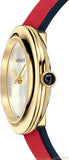 Versace V-Flare Quartz Silver Dial Red Leather Strap Watch for Women - VEBN00418 Buy Now By Versace