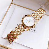 Versace V-Flare Quartz Silver Dial Gold Steel Strap Watch for Women - VEBN00818 Buy Now By Versace