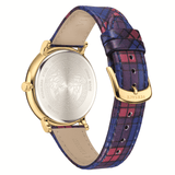 Versace V-Circle The Clans Edition Black Dial Red & Blue Leather Strap Watch for Women - VEBQ00218 Buy Now By Versace
