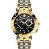 Versace V-Race Quartz Black Dial Gold Steel Strap Watch For Men - VEBV00519 Buy Now By Versace